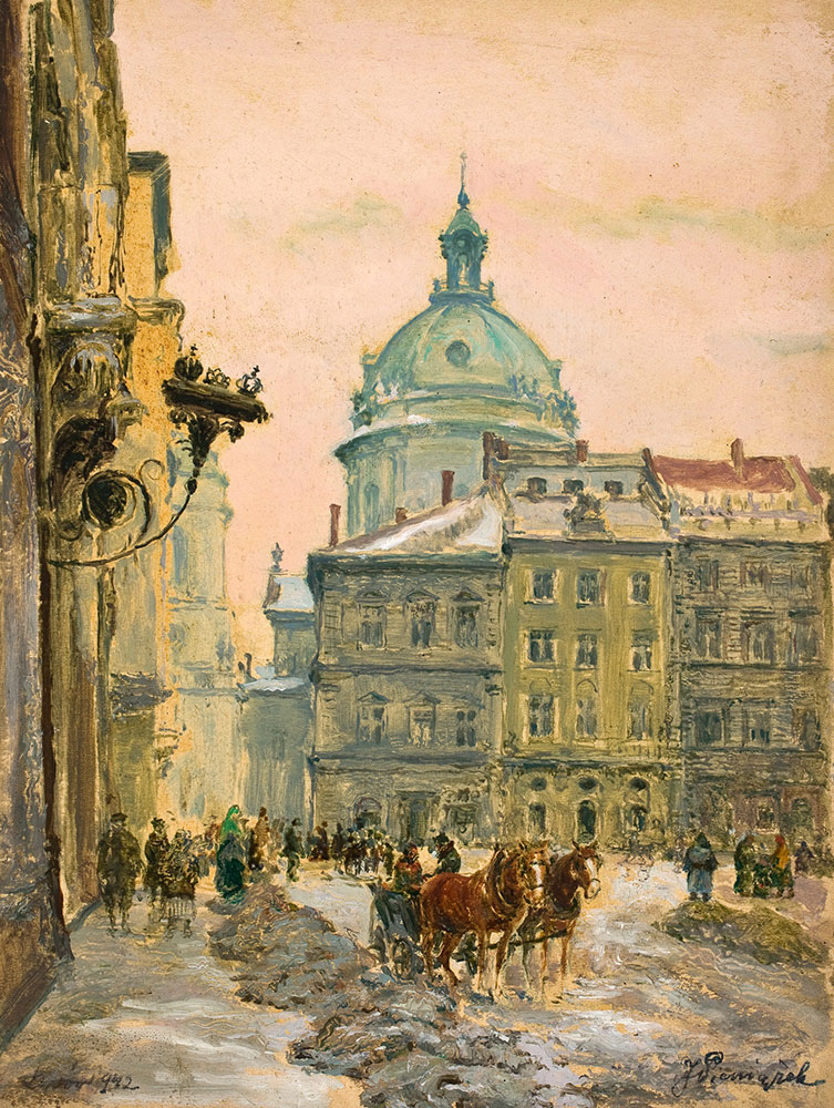Józef Pieniążek, Widok z lwowskiego rynku, 1942
