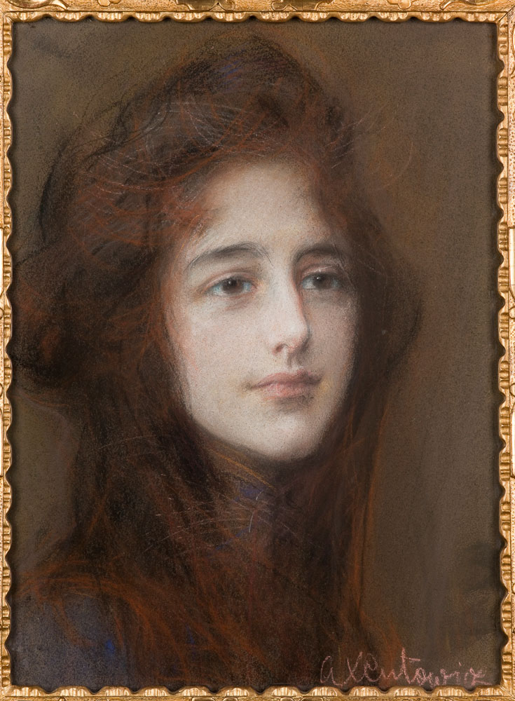 Teodor Axentowicz, Portret młodej kobiety, ok. 1900