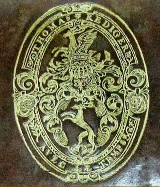 Superekslibrys herbowy z mottem Avec le Temps