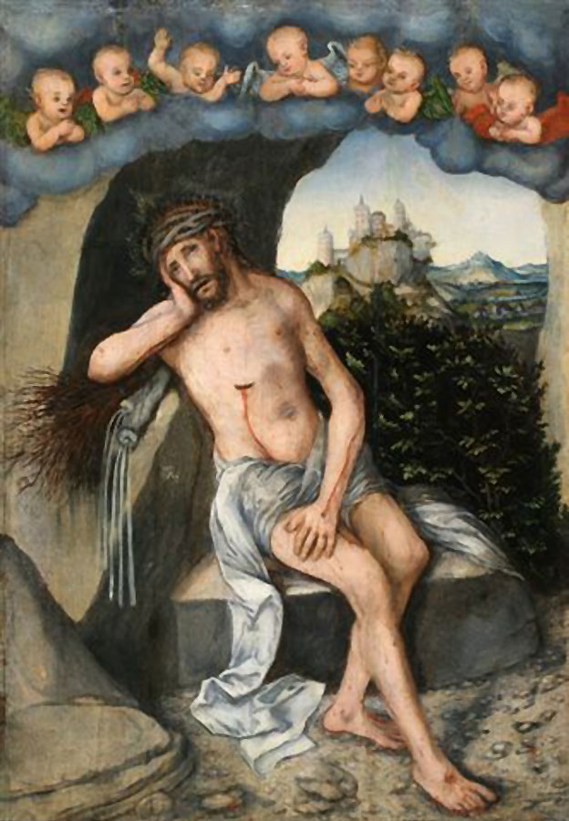 Lucas Cranach starszy (1472–1553) z warsztatem, Chrystus umęczony (Vir dolorum), ok. 1545