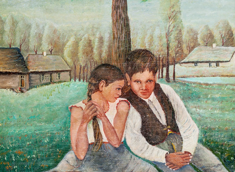 Para zakochanych na obrazie Franciszka Kality