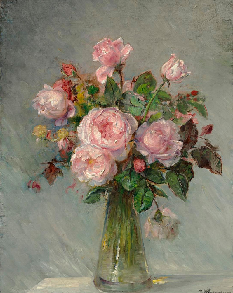 Róże we flakonie – obraz Berthy Wegmann
