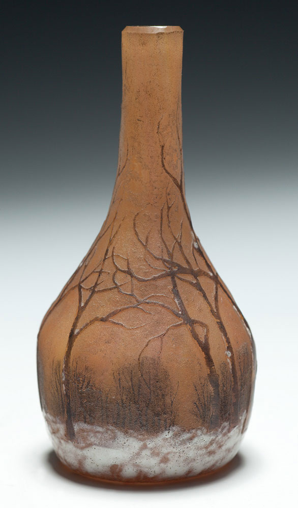 Miniaturowy wazonik z pejzażem zimowym, ok. 1900–1905