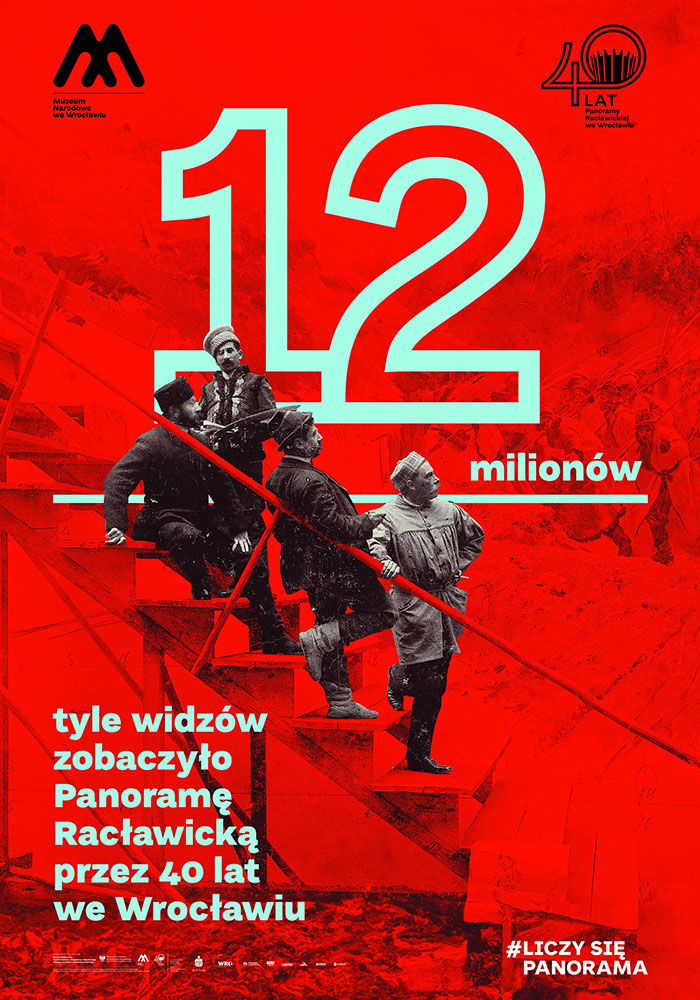 Wyróżniony plakat kampanii promocyjnej jubileuszu 40-lecia Panoramy Racławickiej we Wrocławiu