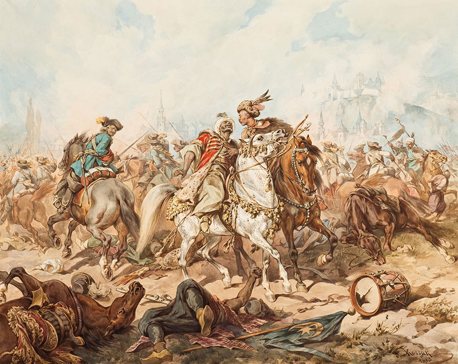 Ogniste rumaki na obrazie Juliusza Kossaka „Bitwa pod Parkanami”, 1883