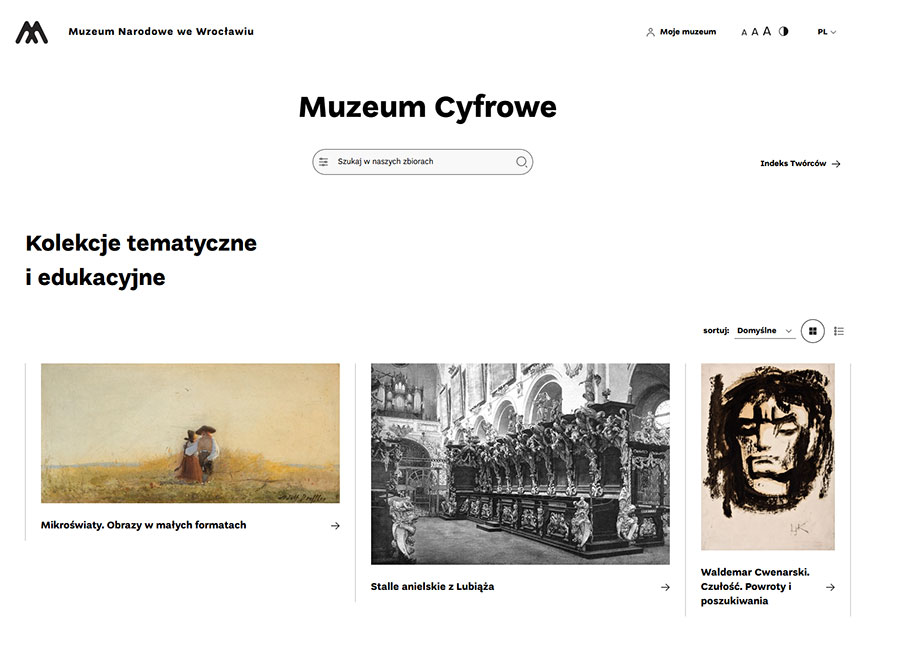 Strona Muzeum Cyfrowego ze stallami z Lubiąża