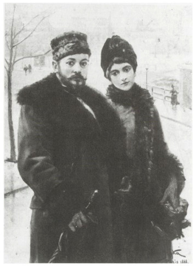 Jan Styka z żoną w Paryżu