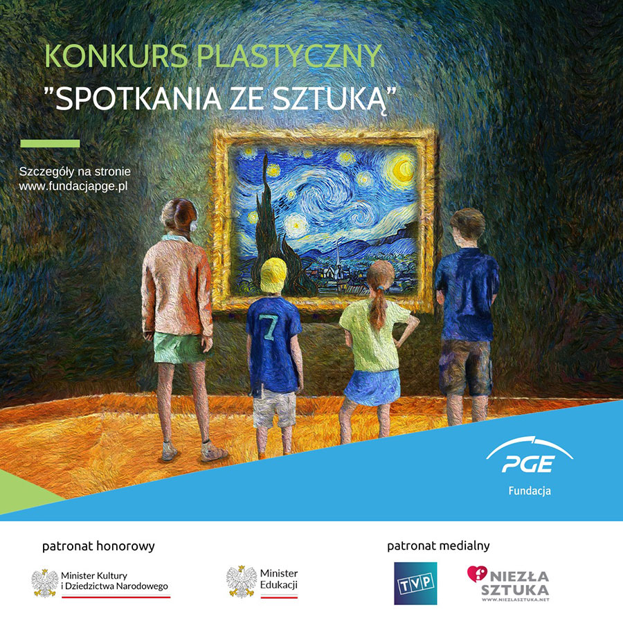 Plakat konkursu Fundacji PGE „Spotkania ze sztuką”