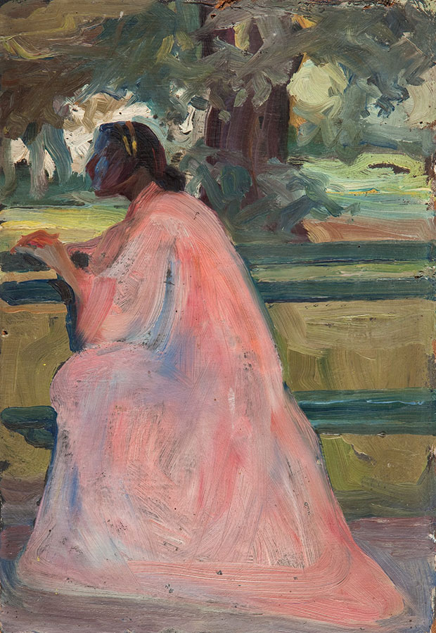 Maria Niedzielska, Kobieta siedząca na ławce, 1904