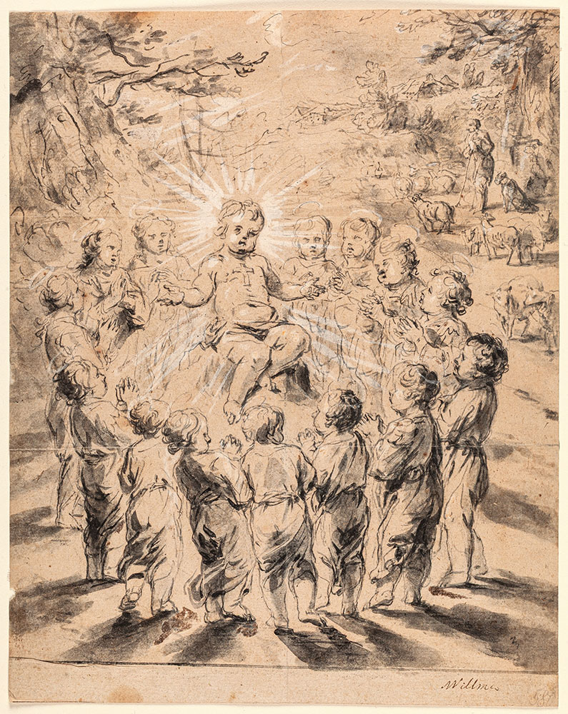 Michael Willmann, Dzieciątko Jezus otoczone przez Czternastu Świętych Wspomożycieli, niedatowany