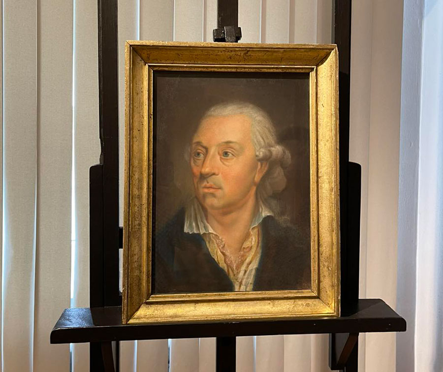 Portret Carla Gottharda Langhansa na wystawie w Muzeum Narodowym we Wrocławiu