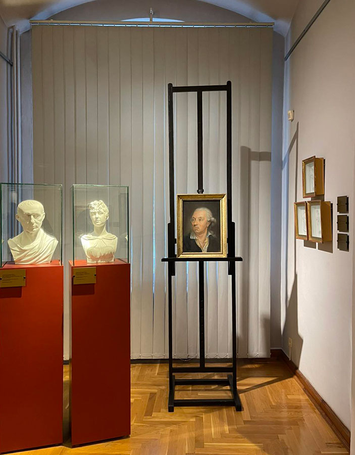Portret Carla Gottharda Langhansa na wystawie w Muzeum Narodowym we Wrocławiu