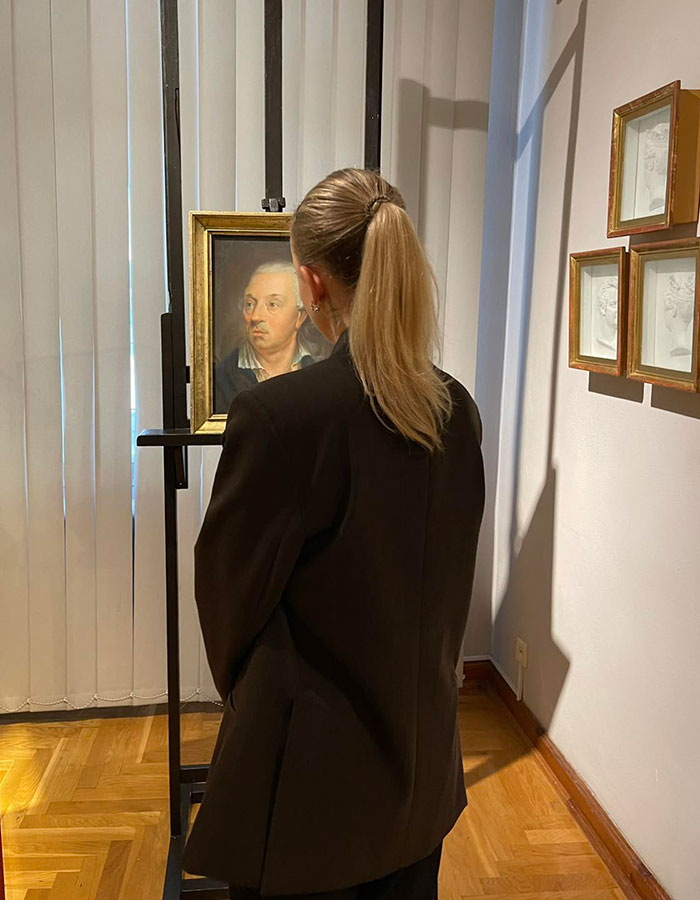 Portret Carla Gottharda Langhansa na wystawie w Muzeum Narodowym we Wrocławiu