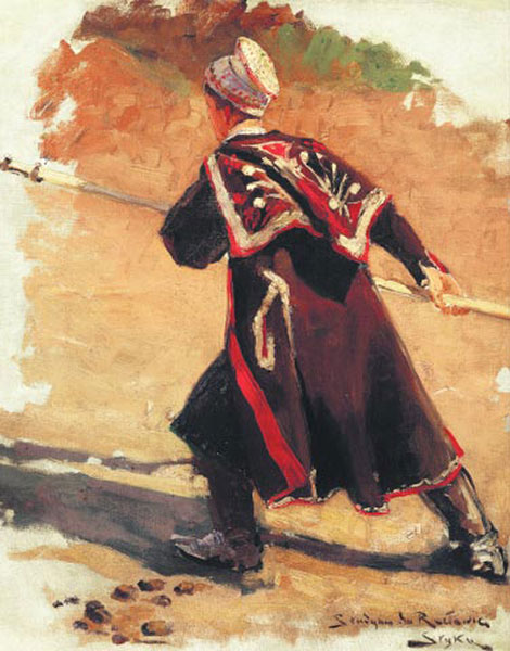 Fragment kosyniera namalowany przez Jana Stykę