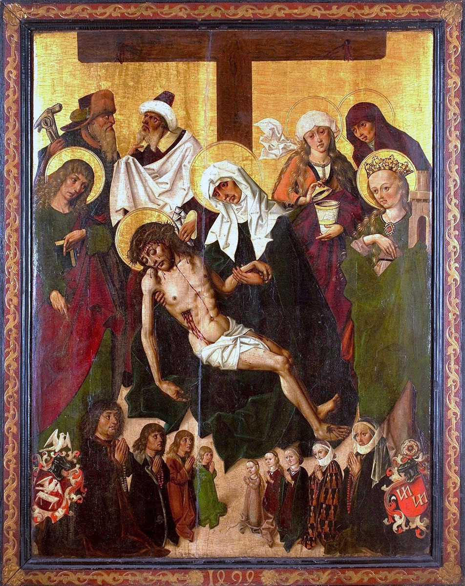 Opłakiwanie Chrystusa / Pietá ze świętym Janem Ewangelistą i św. Barbarą