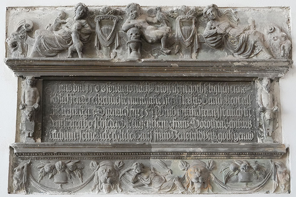 Inskrypcyjne epitafium Alexiusa Bancka i Dorothei Schwarzbach, ok. 1560, kościół św. Marii Magdaleny we Wrocławiu