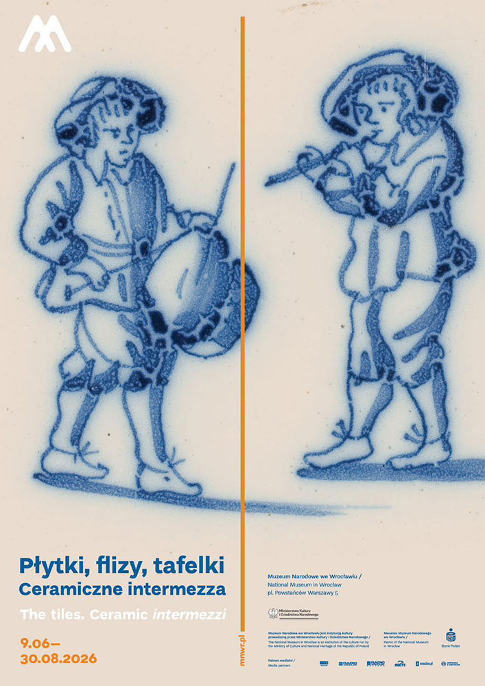 Plakat wystawy „Płytki, flizy, tafelki. Ceramiczne intermezza”