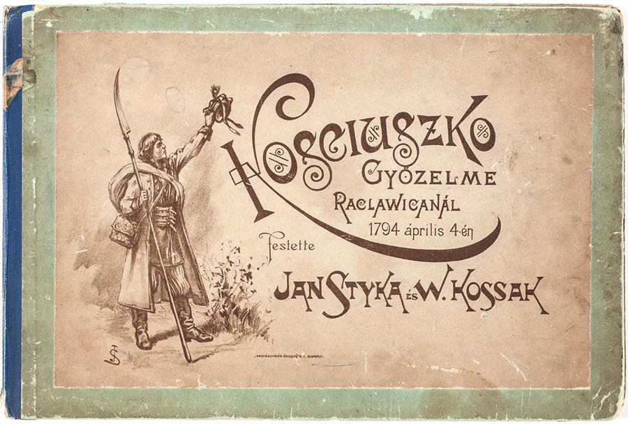 Okładka informatora towarzyszącego pokazowi „Racławic” w Budapeszcie, 1896