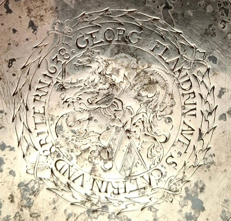 Herb Georga von Flandrin auf S. Cathrin und Kritern na puszce z 1638 r. w Kościele Pokoju w Świdnicy