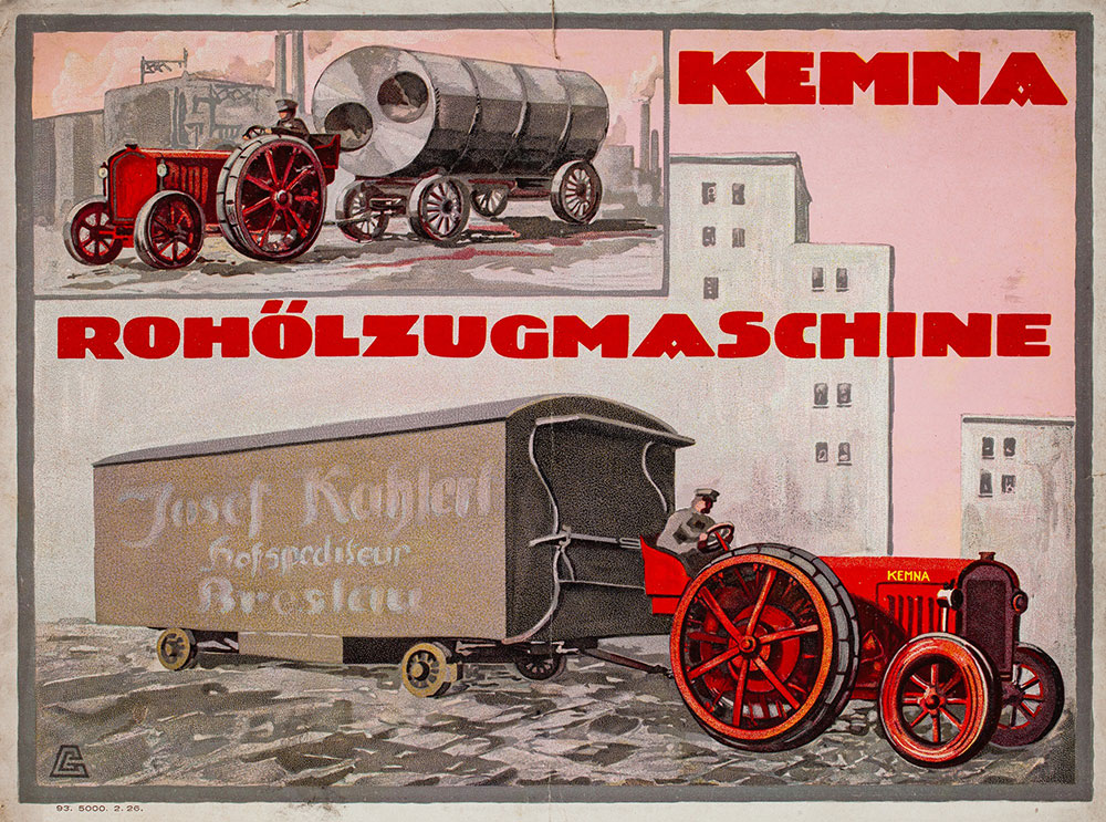 Folder reklamowy wrocławskiego producenta maszyn rolniczych Kemna Werke, lata 20. XX w.