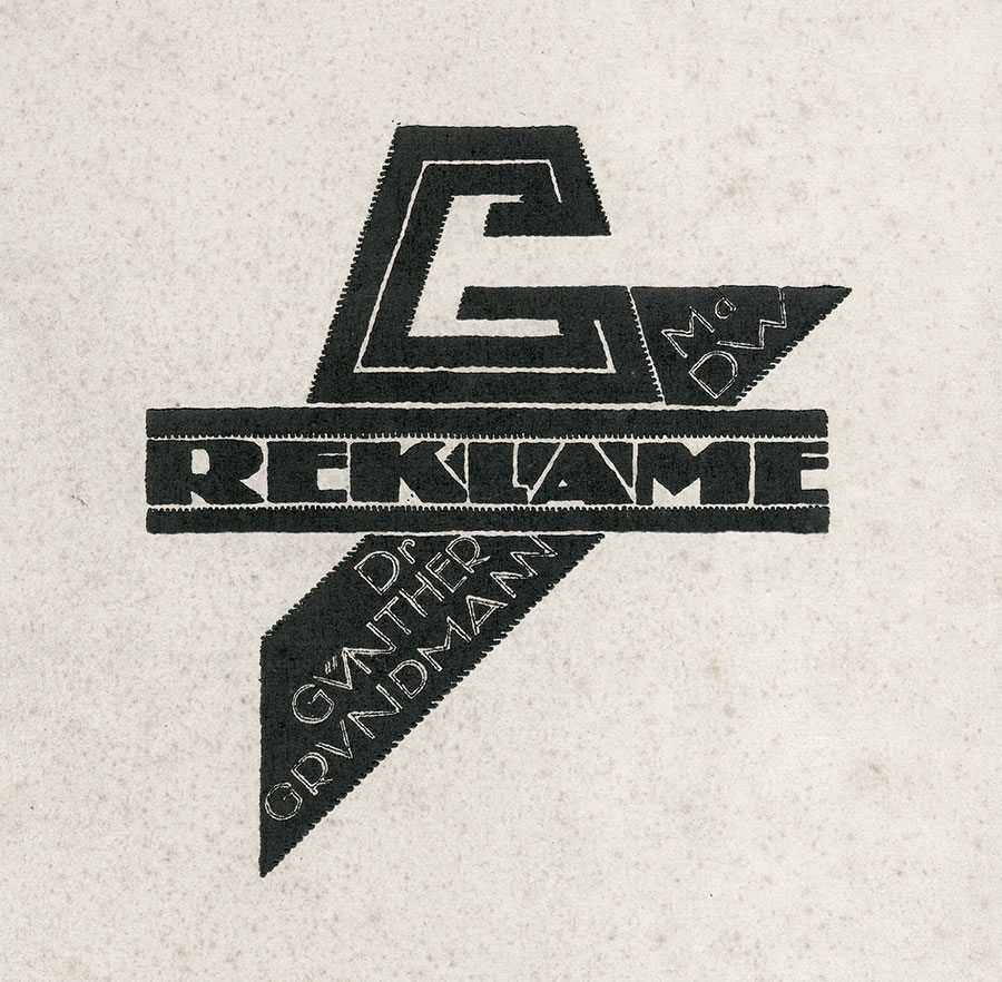 Logotyp z okładki portfolio G. Grundmanna, lata 20/30. XX w.