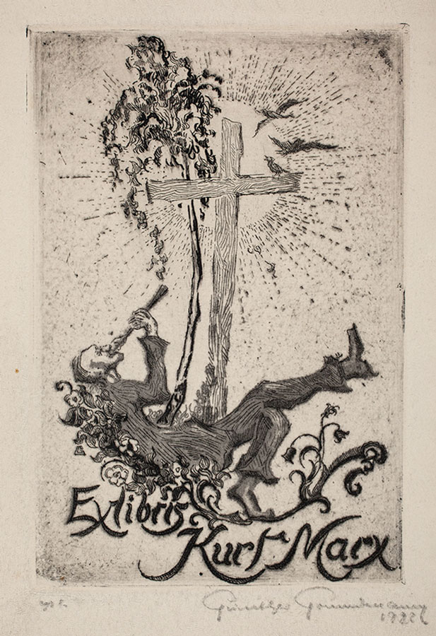 Ekslibris wykonany dla Kurta Marksa, 1922