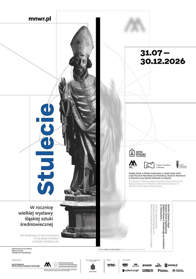Identyfikacja wystawy „Stulecie. W rocznicę wielkiej wystawy śląskiej sztuki średniowiecznej” – plakat ze świętym