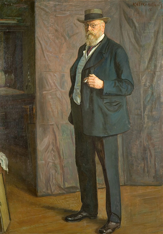 Leopold von Kalckreuth, Autoportret z papierosem, 1915
