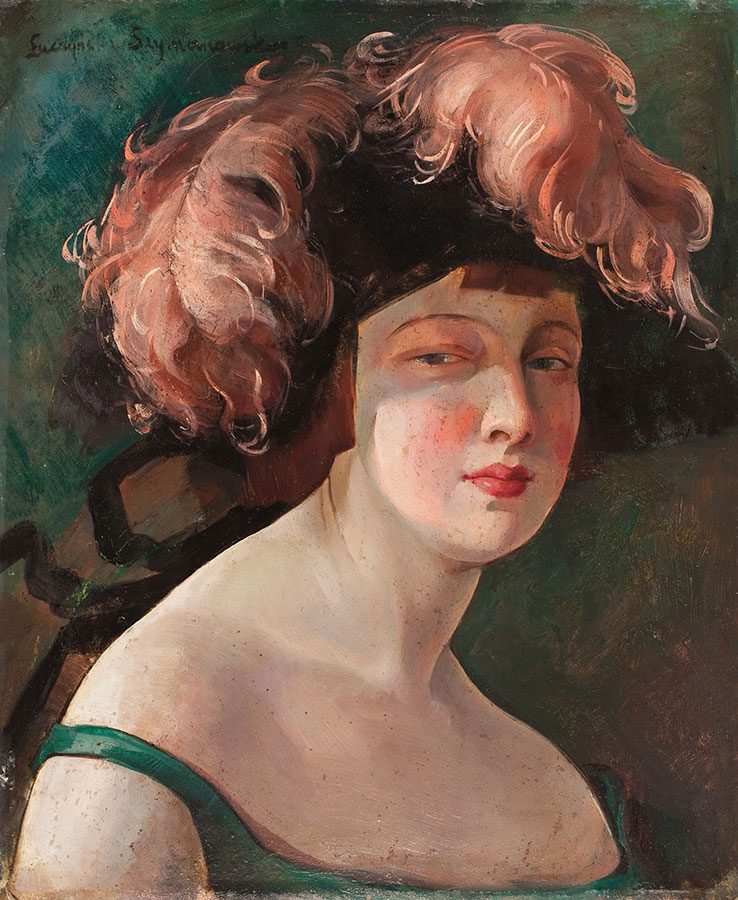 Irena Łuczyńska-Szymanowska, Kobieta w kapeluszu z piórami, lata 20. XX w.