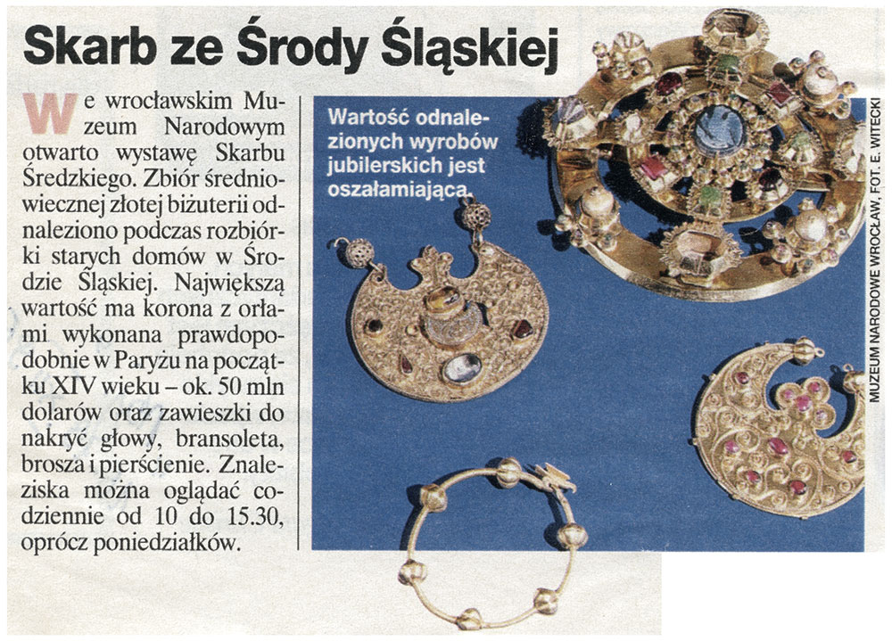 Informacje prasowe o Skarbie Średzkim