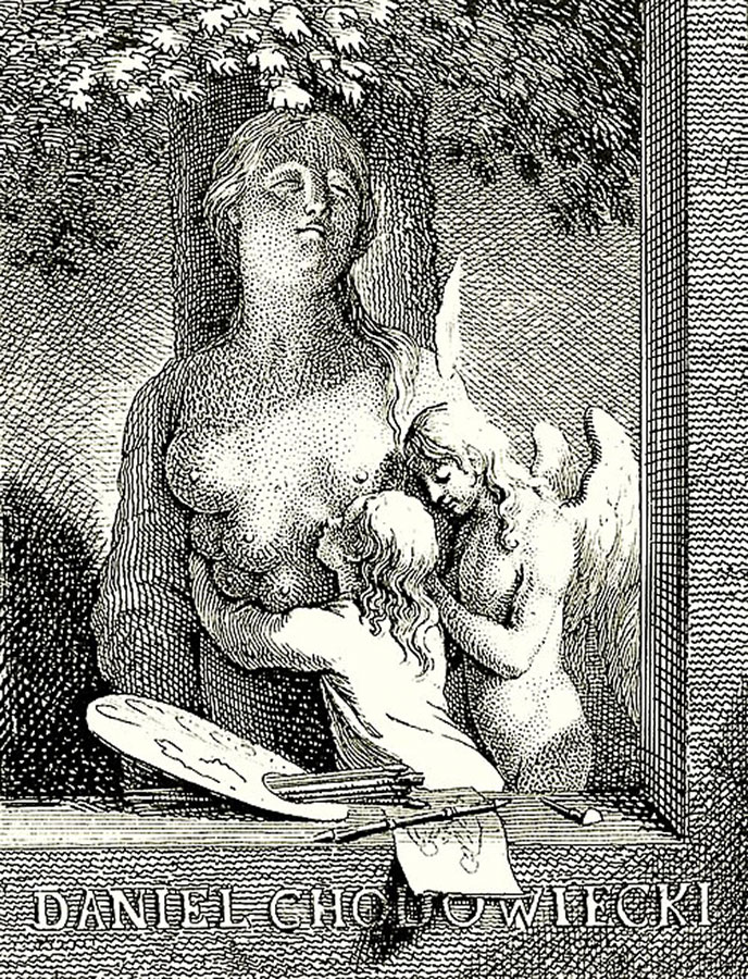 Daniel Chodowiecki, Ekslibris własny artysty, 1777