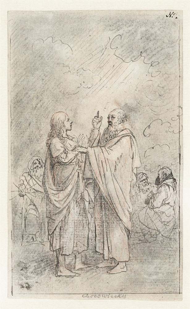 Daniel M. Chodowiecki, Rozmowa proroka Daniela i króla perskiego Cyrusa na temat religii, 1779