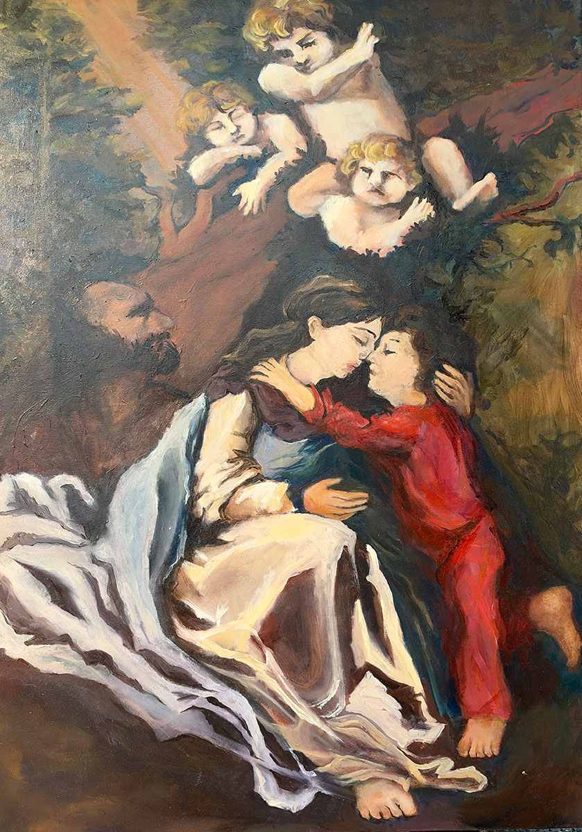 Nikola Siwik, Święta rodzina, pocałunek Marii